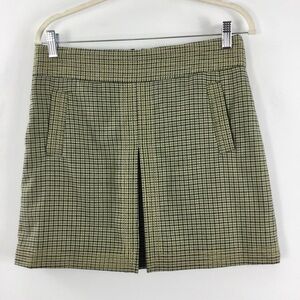 J. Crew Factory Wool-blend Classic Y2K Houndstooth Mini Skirt Size 6